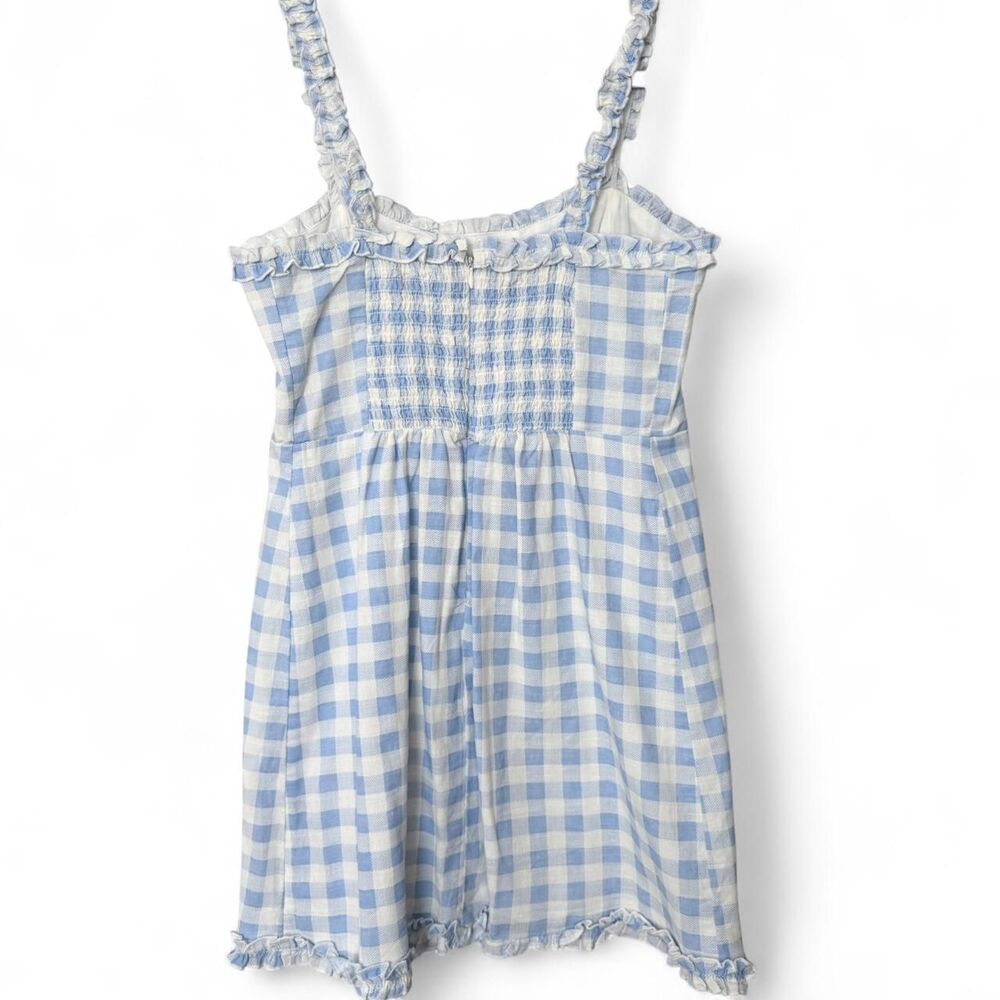 Urban Outfitters Gingham Corset Milkmaid Mini Dress 100% Cotton S - Picture 3 of 8
